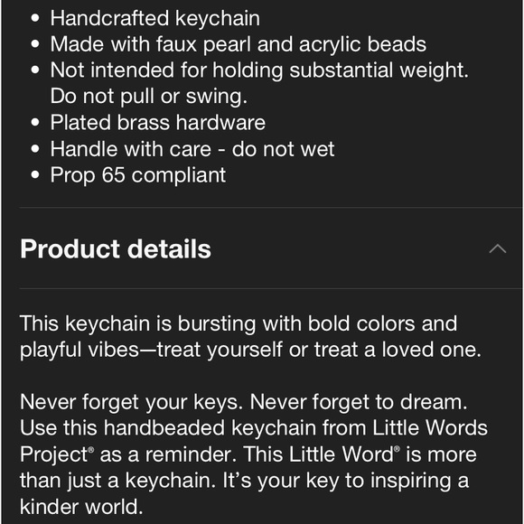 Little Words Project Love You Keychain NWT - Picture 5 of 7